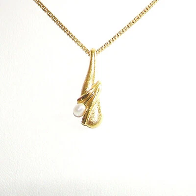 Anhänger Gold 333er Goldanhänger 8 kt Biwaperle Zuchtperlen Goldschmuck - Bild 1 von 3