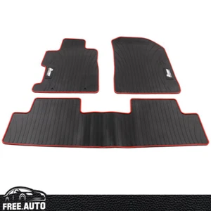 Floor Mats Fits 06-11 Honda Civic Rubber Black & Red Edge w/ IKON Logo Carpets - Bild 1 von 5