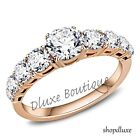 WOMEN'S ROUND CUT CZ ROSE GOLD PLATED STAINLESS STEEL ENGAGEMENT RING SIZE 5-10