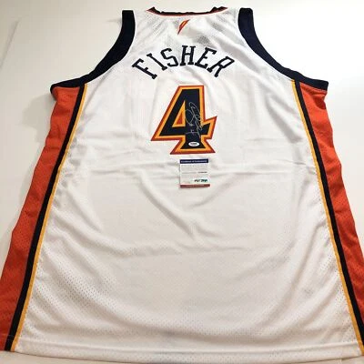 Derek Fisher signed jersey PSA/DNA Golden State Warriors Autographed - Image 1 of 4
