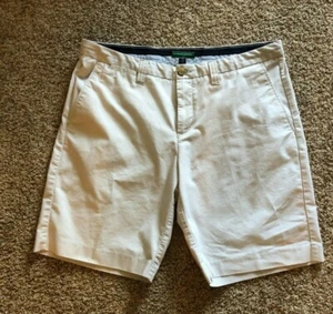Tommy Hilfiger hellbraun & weiß gestreifte elegante Golfshorts für Herren Größe 40 - Bild 1 von 6