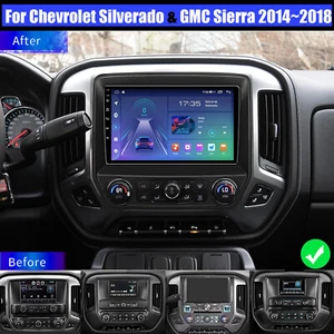 For 2014-2018 Chevrolet Silverado GMC Sierra Apple Carplay Radio GPS Android 13 - Picture 1 of 16
