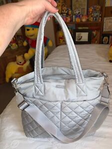 Michael Kors GENUINE Quilted Tote Computer Diaper Travel Bag Purse Gray  