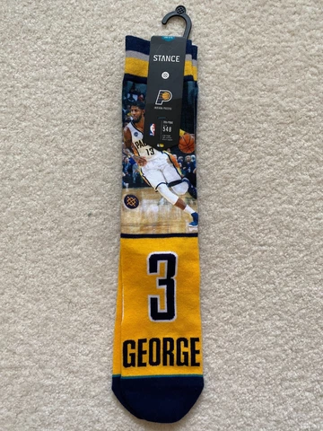 Paul George Indiana Pacers Stance Socks. #13. Size Large Cover