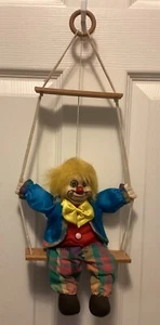Vintage Clown Doll On A Swing Marionette - Picture 1 of 13