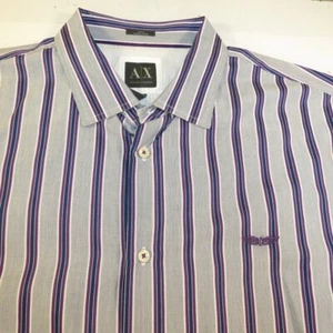ARMANI EXCHANGE A|X SLIM FIT DESIGNER BUTTON UP LONG SLEEVE SHIRT Mens XL - Picture 1 of 4