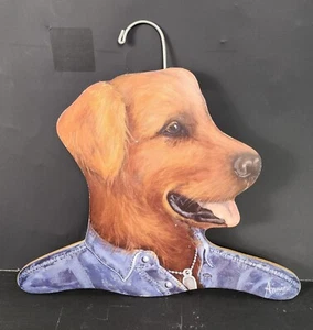 Appendiabiti Annie Rhinehart Golden Retriever legno cane arte vintage largo 15 - Foto 1 di 5