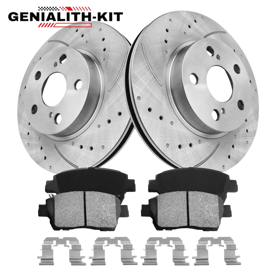 Front Disc Rotors Ceramic Brake Pads for 2004 2005 2006 2007-2009 Toyota Prius - Image 1 of 4