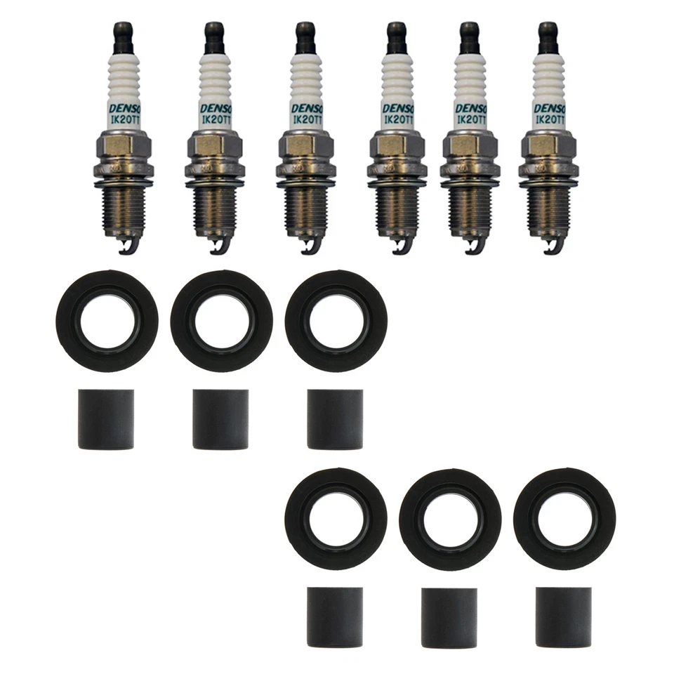 Denso 6 铱火花塞 & NGK 6 线圈靴套件适用于讴歌 MDX 3.7L V6 SOHC — 第 1/1 张图片