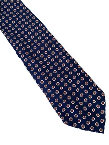 Cravatta cravatta collo seta classica Hunt Club rosso navy motivo floreale Made in Italy - Foto 1 di 4