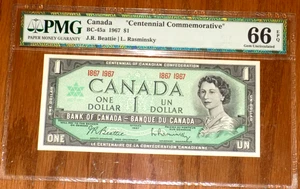 Canada One Dollar 1967 BC-45a Centennial Commemorative Uncirculated Grade 66 EPQ - Picture 1 of 4