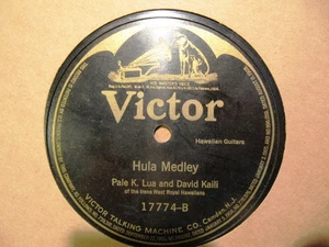 1915 PALE K LUA David Kaili Hawaiian Slide Guitar Sonny HULA MEDLEY VICTOR 17774 - Picture 1 of 2