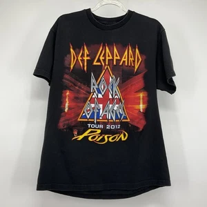 Vintage Rock of Ages Tour 2012 Def Leppard Poison Concert T‑Shirt Men’s L - Picture 1 of 9