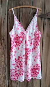 Oscar de la Renta Pink Label Floral Satin Nachthemd Nachthemd Damen Größe XL *A - Bild 1 von 9