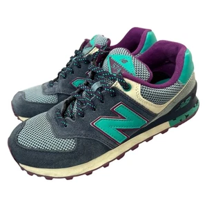 New Balance 574 Womens Shoes Teal Purple Suede Hiking Outdoor Sneakers Size 7.5 - Picture 1 of 11