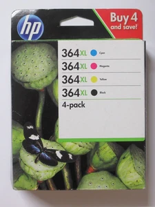 Original HP 364XL Schwarz & Cyan, Magenta, Gelb, Farbe Tintenpatronen Set 4er Pack - Bild 1 von 2