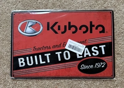 Kubota sign metal tin equipment wall agricultural decor Diesel Sign - Image 1 of 2