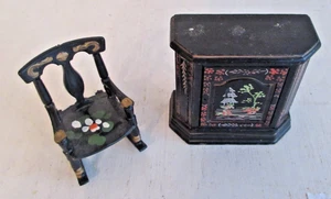 Wooden House Dollhouse Furniture Black Painted Furniture - Picture 1 of 2