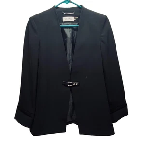 Giacca Calvin Klein Blazer Donna 8 Nero Fibbia Anteriore Ufficio Lavoro Carriera - Foto 1 di 15