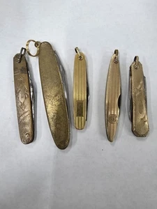 Lot Of 5 Gold Filled Pocketwatch Pocket Knife Fobs - VT365 - Picture 1 of 7