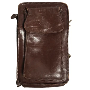 Vintage Brown Leather Wallet Money Bag by Oggi Domani ( RARE ) - Picture 1 of 14
