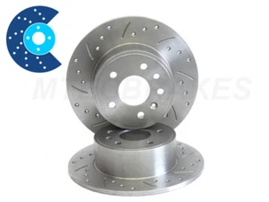 MG ROVER ZR 160 ZS 180 Drilled Grooved Brake Discs Rear - Picture 1 of 4