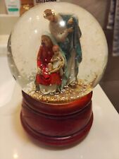 Musical Holy Family Nativity Glitterdome Water Globe Roman Inc Joy To The World 