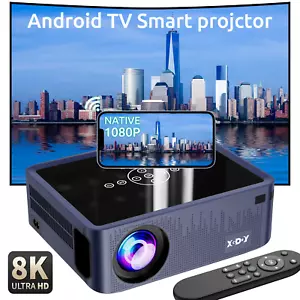 8K 5G WiFi Projector 65000 Lumens Portable Home Movie Projector Bluetooth Cinema - Picture 1 of 50