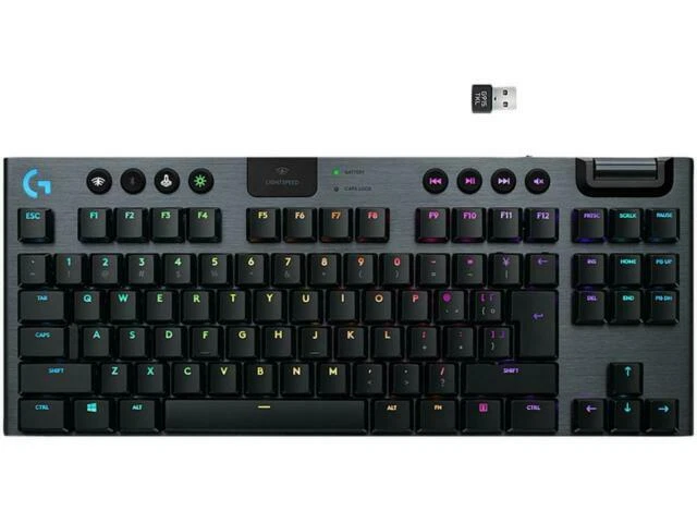 Logitech G915 TKL Clicky Switch Wireless Bluetooth RGB Gaming Keyboard - Black (920-009529)