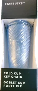 Starbucks 2024 Schlüsselanhänger Cold Cup Pearl hellblau Swirl mit Sirene Meerjungfrau Logo NEU - Bild 1 von 3