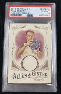 2016 Topps Allen & Ginter Relic Paul McBeth PSA 10 GEM MT Rookie RC - Picture 1 of 2