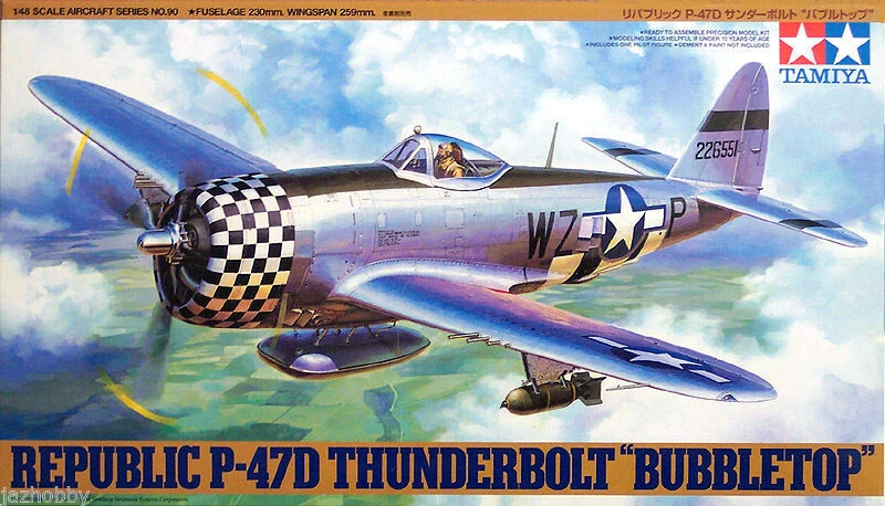 REPUBLIC P-47D THUNDERBOLT BUBBLETOP 1/48 KIT DI MONTAGGIO 61061 TAMIYA - Immagine 1 di 1