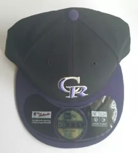 New Era 59Fifty MLB Gorra Colorado Rockies Alt 2 AC En Campo Ajustada - Negra/Púrpura - Imagen 1 de 3