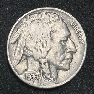 1936 Buffalo Nichel #4 - Foto 1 di 2
