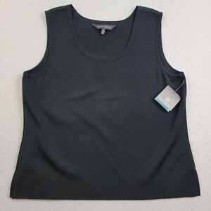 NWT Ming Wang Shirt Womens Large L Black Knit Tank Top Scoop Neck Comfort