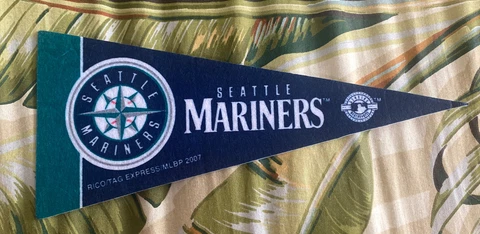 Seattle Mariners Vintage Old Logo MLB Rico Mini Pennant 9"x4” Felt Banner Flag Cover