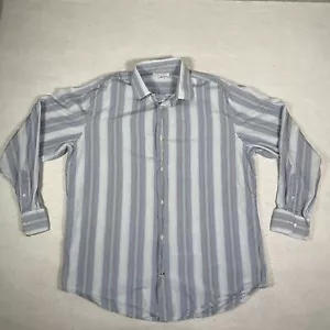 Camicia Banana Republic con bottoni adulto grande blu manica lunga cotone a righe uomo - Foto 1 di 9