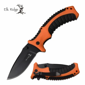 ELK RIDGE ER-A934OR SPRING ASSISTED KNIFE 5" CLOSED WITH ORANGE BLACK HANDLE - Picture 1 of 1
