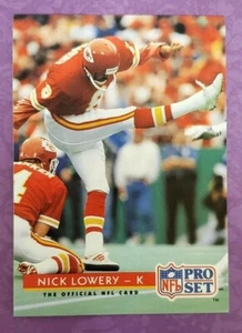 1992 Pro Set #202 Nick Lowery Kansas City Chiefs Football Card - PC Quality TTM - Picture 1 of 2