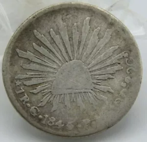 RARE 1845 MEXICO 1 REALE SILVEN COIN WORLD CURRENCY - Picture 1 of 2