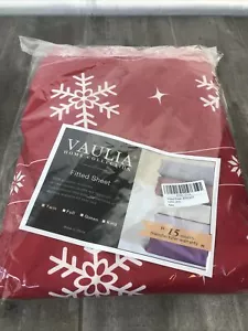 vaulia Fitted Twin Sheet Snowflake Pattern Fits 15 Inches New - Picture 1 of 3