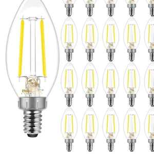 Dimmable 24 Pack Daylight 5000K E12 Candelabra Bulbs for Elegant Chandeliers - Picture 1 of 9