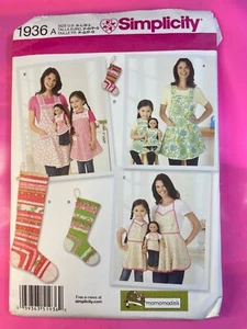 Simplicity SEWING PATTERN 1936 Misses,Child & Doll Aprons & Stocking Decorations - Picture 1 of 3