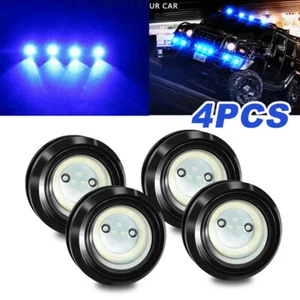 4Pcs Blue DC 12V Eagle Eye LED Daytime Running DRL Backup Light Car Rock Lamp - Foto 1 di 9