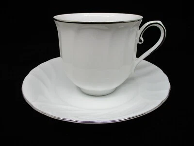 MIKASA WEDDING BAND PLATINUM CUP & SAUCER - 3 1/8" 0505H
