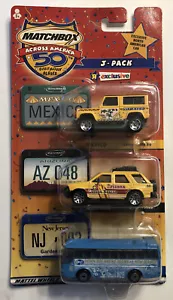 Matchbox Across America 3 Pack MEXICO Land Rover Arizona New Jersey Bus NEW - Picture 1 of 2