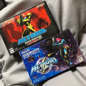 Game Boy Advance GBA Metroid FUSION & ZERO MISSION 2Set with Box, Manual JP F/S - Picture 1 of 18