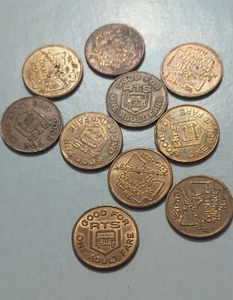 ROCHESTER NY TRANSPORTATION TOKENS 1971 SESQUI NY780J LOT OF 10 PCS - Picture 1 of 3