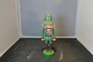 Vintage Erzgebirge Green Forester Wooden Nutcracker - Picture 1 of 4