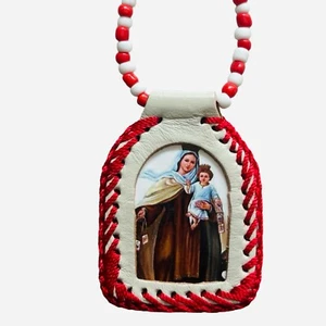 VIRGEN DEL CARMEN Escapulario Católico Para Colgar en Auto - Imagen 1 de 2